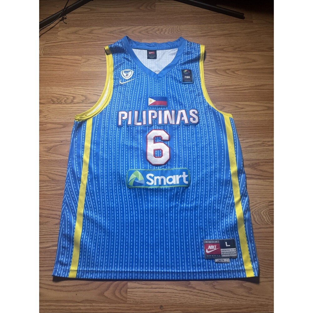 Jordan Clarkson #6 Pilipinas Philippines Jersey Blue Mens Sz Large Length +2